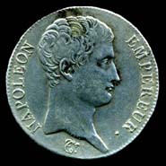 5 francs Napolon Empereur tte laure Rpublique Franaise avers